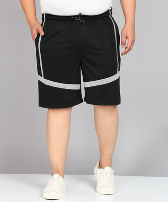 METRONAUT PLUS Self Design Men Black Casual Shorts