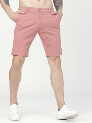 HIGHLANDER Solid Men Pink Regular Shorts