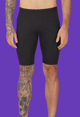 Gutauchauhan Solid Men Black Compression Shorts