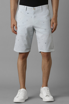LOUIS PHILIPPE Striped Men Grey Regular Shorts