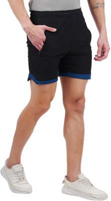 Blacktail Solid Men Black Running Shorts