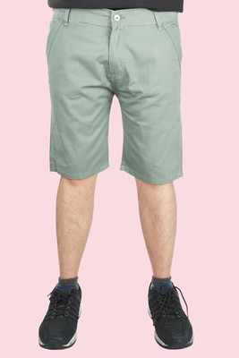 PUBHIZA Solid Men Light Green Chino Shorts