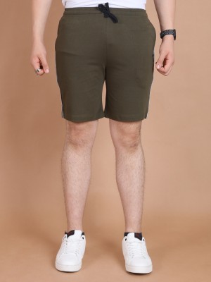 BERRYBLUES Striped Men Green Bermuda Shorts