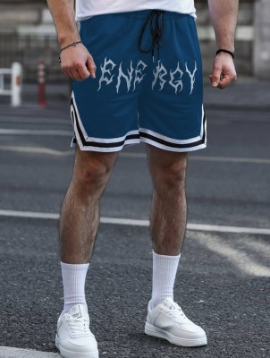 LOTHRIC Printed Men Blue Gym Shorts, Casual Shorts