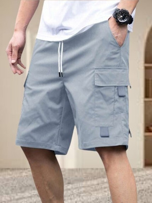 Blue dove Solid Men Grey Cargo Shorts