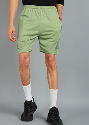 Adrenex Solid Men Light Green Running Shorts