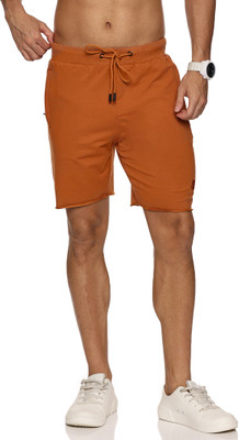 The Far Eastern Solid Men Orange Regular Shorts