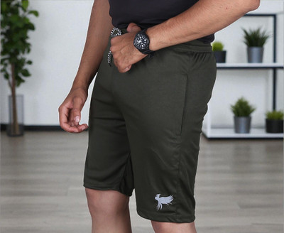 GAJVU Printed Men Green Sports Shorts
