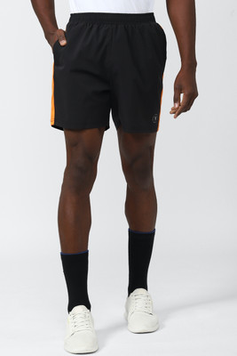 VAN HEUSEN Color Block Men Black Regular Shorts