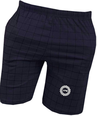 MRB Checkered Men Blue Bermuda Shorts
