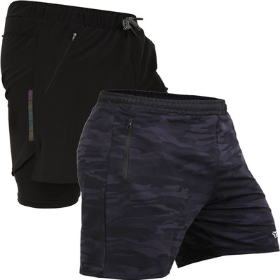 Kyk Solid Men Blue, Black Casual Shorts