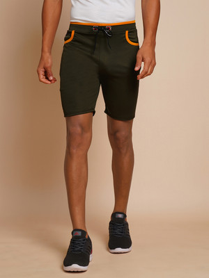 METRONAUT Solid Men Green Casual Shorts