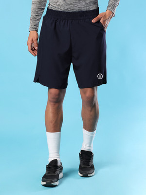 CHKOKKO Solid Men Dark Blue Running Shorts