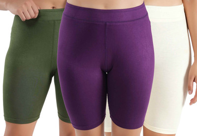 Florafit Solid Women Multicolor Cycling Shorts