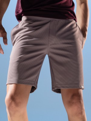 Damensch Solid Men Brown Casual Shorts