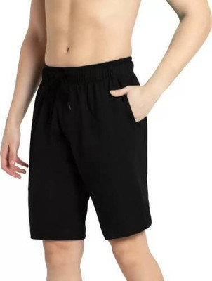 LARRY & EVA Solid Men Black Basic Shorts