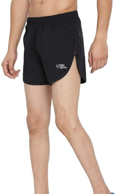 UBRN Solid Men Black Regular Shorts
