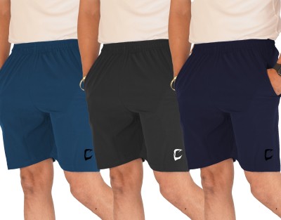 CRAVVEN Solid Men Multicolor Sports Shorts