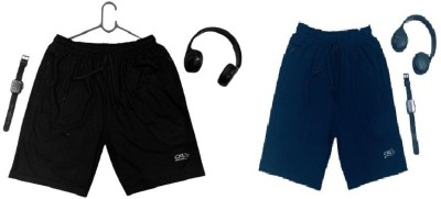 CKLSTORE Solid Men Grey, Dark Blue Bermuda Shorts