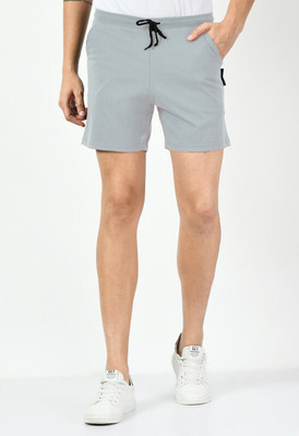 Indistar Solid Men Grey Basic Shorts