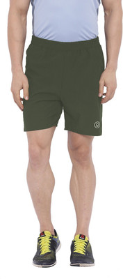 CHKOKKO Solid Men Green Running Shorts