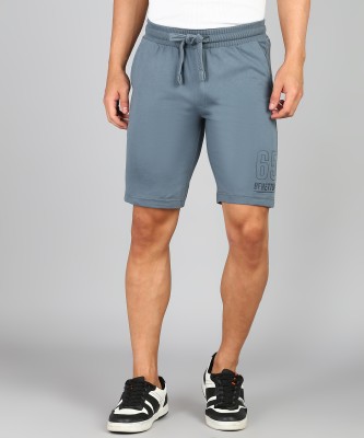 United Colors of Benetton Printed Men Grey Casual Shorts