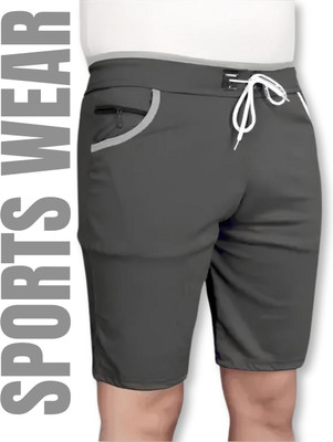 Venner Solid Men Grey Regular Shorts, Casual Shorts