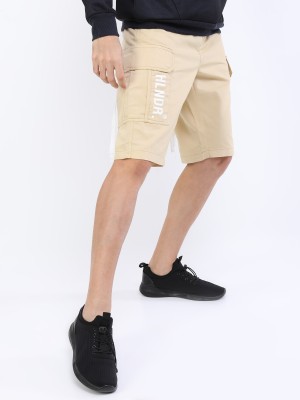 HIGHLANDER Solid Men Beige Cargo Shorts