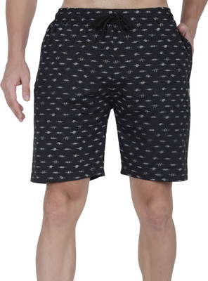 NEWZY Printed Men Black Basic Shorts