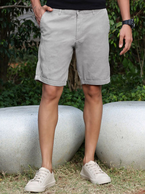 Mast & Harbour Solid Men Grey Chino Shorts