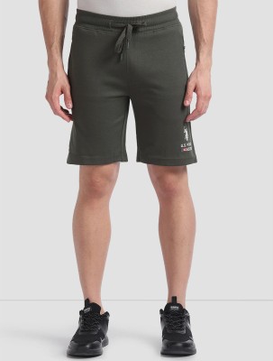 U.S. POLO ASSN. Solid Men Green Regular Shorts