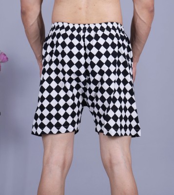 ibutterfly Checkered Men Black Regular Shorts