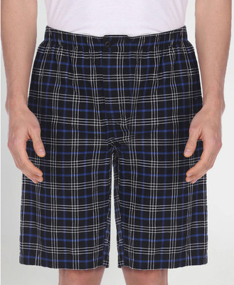U.S. POLO ASSN. Checkered Men Black Bermuda Shorts