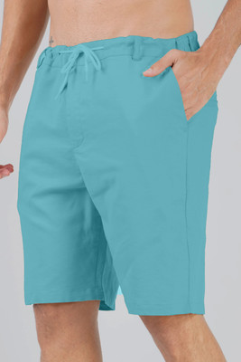 cvc Solid Men Blue Basic Shorts