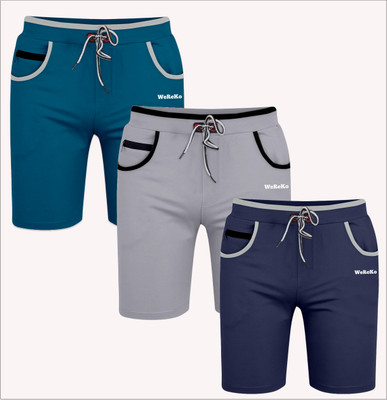 VINTHON Self Design Men Light Blue, Silver, Dark Blue Regular Shorts