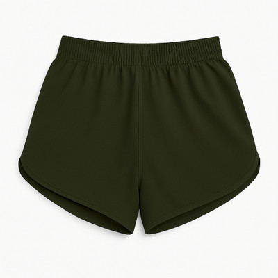 Suggest Sports Solid Men Dark Green Regular Shorts