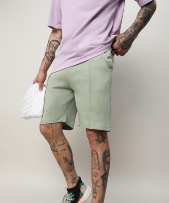 CAMPUS SUTRA Solid Men Green Casual Shorts