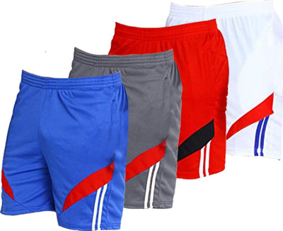 OORA TREND Mesh Men Light Blue, Grey, Red, White Sports Shorts