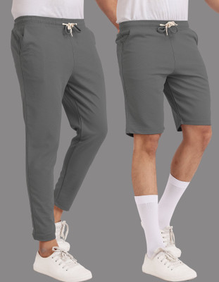 Yazole Solid Men Grey Gym Shorts