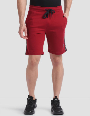 U.S. POLO ASSN. Solid Men Red Regular Shorts