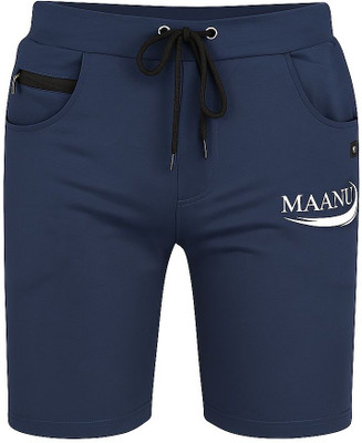 MAANU Printed Men Dark Blue Regular Shorts