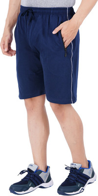 FEEL TRACK Solid Men Blue Regular Shorts