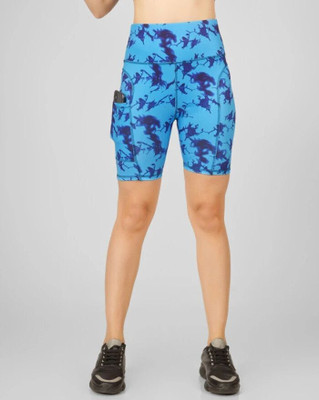 BEYOGINI Printed Women Blue Sports Shorts