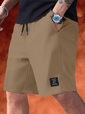 AA Fashion Solid Men Brown Regular Shorts, Night Shorts