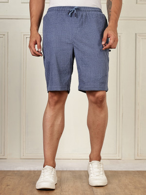 Thomas Scott Self Design Men Blue Casual Shorts
