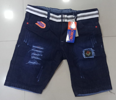 PRYAN FASHION Solid Men Denim Blue Cargo Shorts