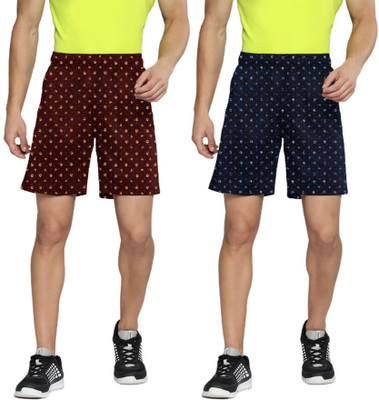 LazyChunks Printed Men Multicolor Casual Shorts