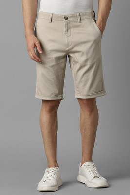 LOUIS PHILIPPE Self Design Men Beige Regular Shorts