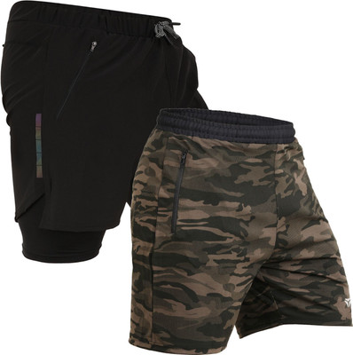 Kyk Solid Men Green, Black Casual Shorts