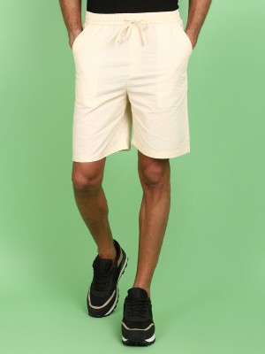 V-MART Solid Men Beige Regular Shorts